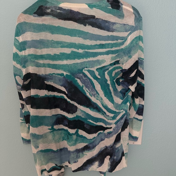 Chico's Teal and Navy Striped Knit - Picture 3 of 3